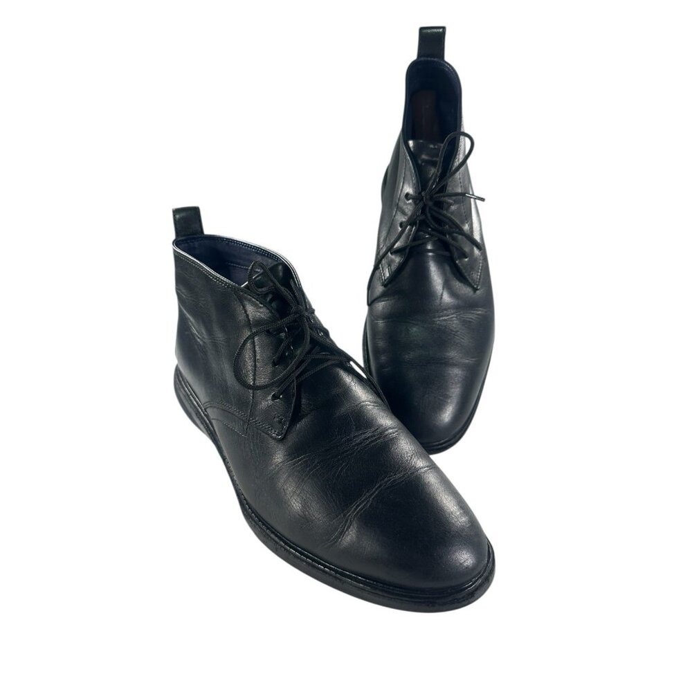 COLE HAAN Zerogrand Mens Size 9.5 M Black Ankle Comfort Tie Boots
